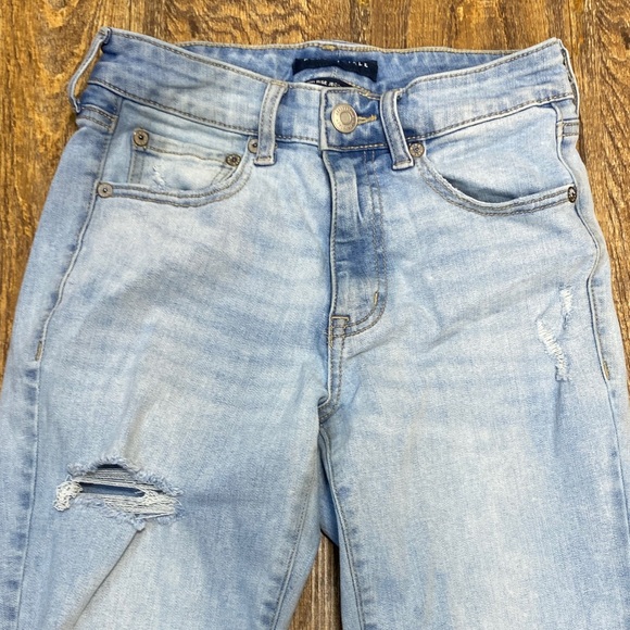 Aeropostale size 4R Blue High Rise Jeggings stretch destroyed distressed comfy - Picture 4 of 10